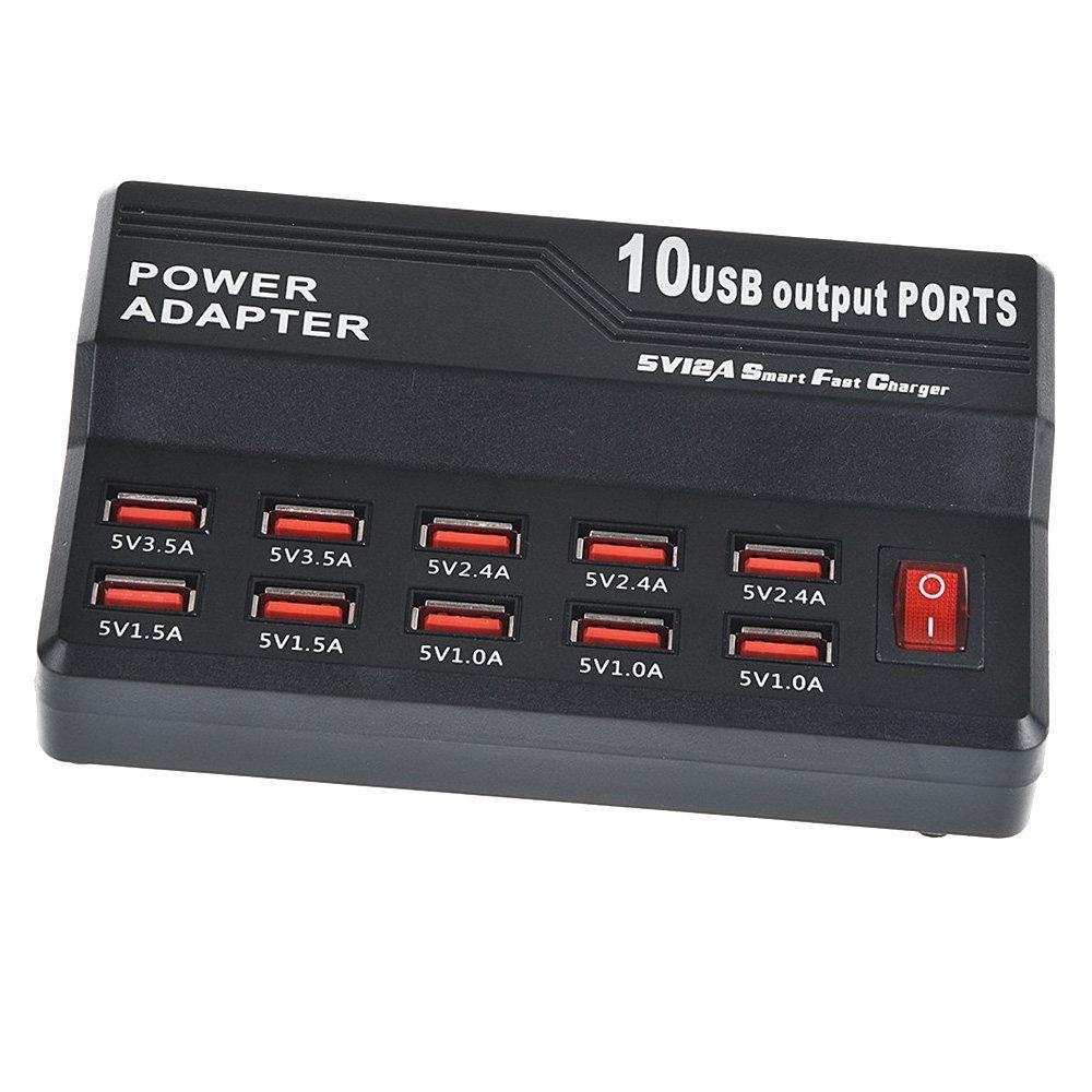 100W Multi-Port USB Charger, 12-Port and 20-Port Options for Simultaneous Phone Charging