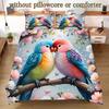 Parrot Flower 3D Printed Bedding Linen Set Elegant Luxury Home Textiles Duvet Cover set Soft Comfortable Quilt Cover Pillowcases