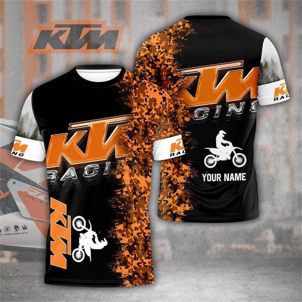 KTM Motorcycle Racing T-shirt, Unisex, Suitable for Outdoor Sports, Leisure, and Riding, Quick-drying Adult T-shirt, 3D Printed.