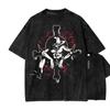 New ACID WASH TEE ONE PIECE Anime Printed Tshirt Mens and Womens Washed Tshirt High Quality Vintage Cotton Tshirt Top