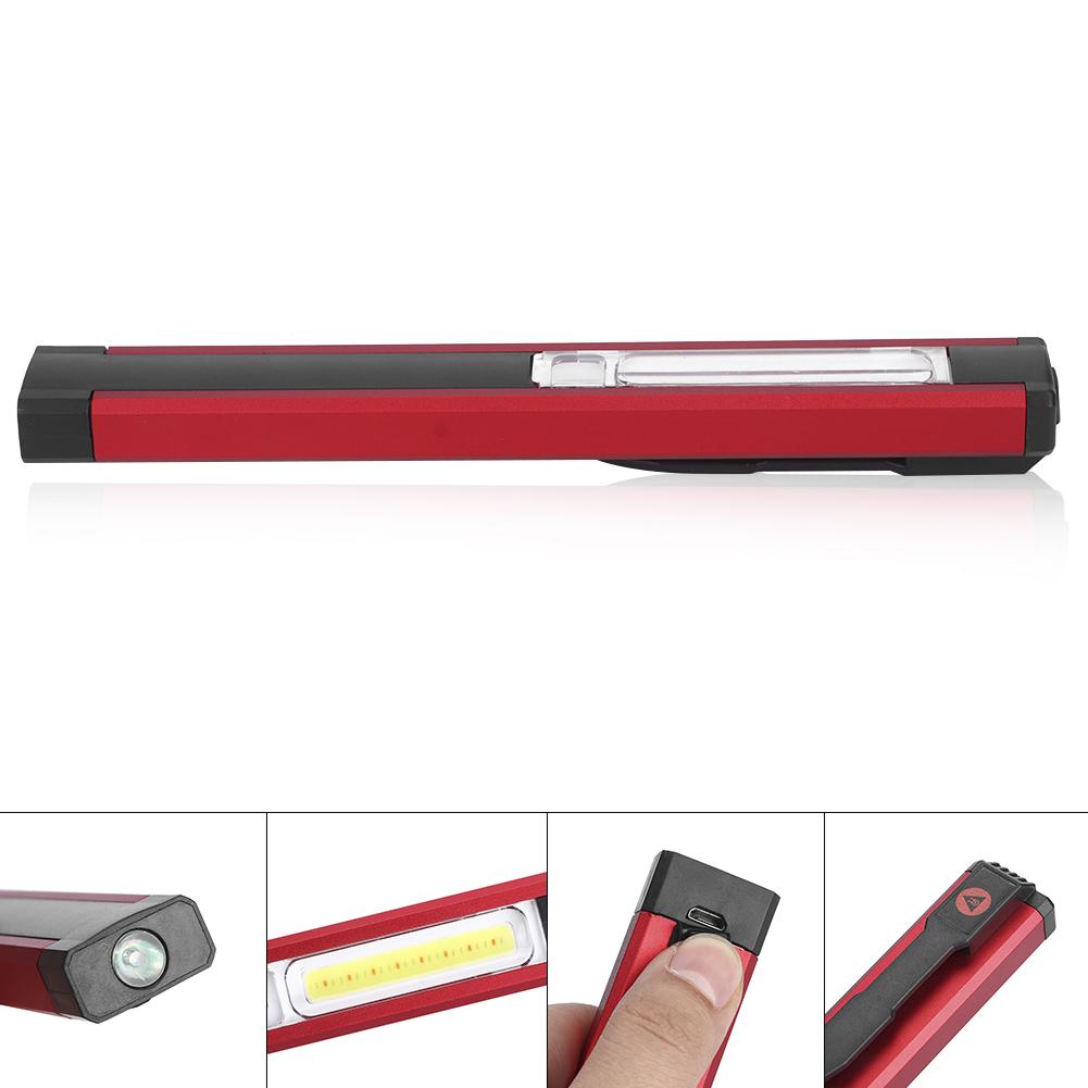 Outdoor Portable LED COB Magnetic Flashlight Emergency Work Lamp USB Charging White Red Light(white
