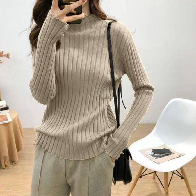 Turtleneck Pullovers Basic Sweaters Women Autumn Winter Primer Shirt Long Sleeve Short Slim-fit Tight Jumper Tops Solid