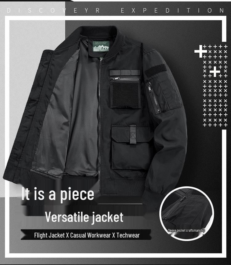 Herren Mehrzwecktaschen Wasserdichte Outdoorjacke - Bergsteigerstil, Frühjahrs-/Herbst-Camping-Oberbekleidung