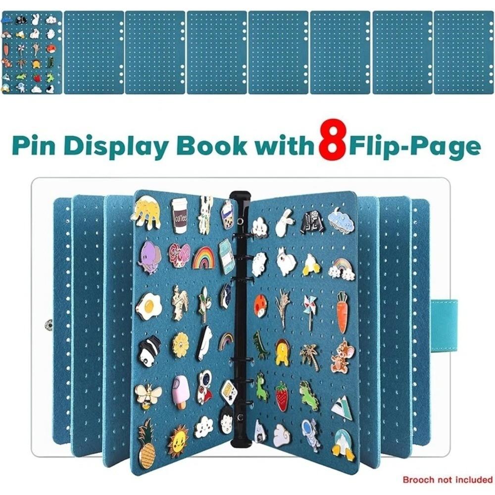 8 Pages Felt Brooch Storage Book Space Saving Badge Charms Organizer  Jewelry Organizer