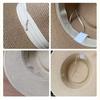 French Style Straw Hat with Large Brim Ribbon Decor Foldable Sun Protection Hat Summer Beach Travel Vacation Hat