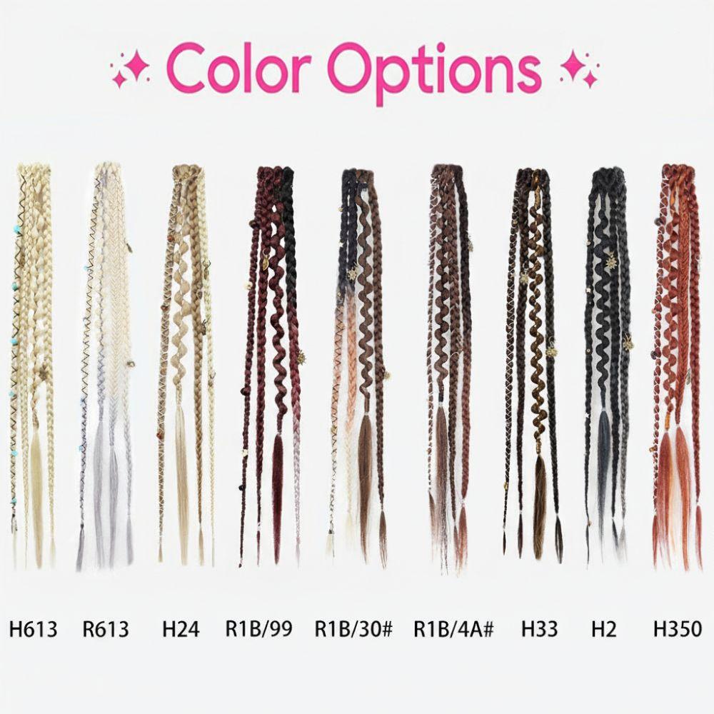 Handmade Synthetic Weaving Clip in Hair Extensions Clip-on Long Braid  for Daily Use Party