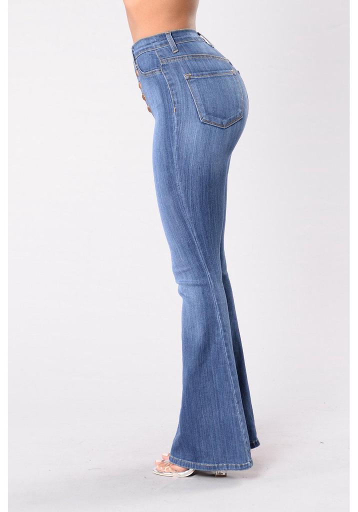 2025 Women's High-Waist Slim Flared Jeans - European and American Style