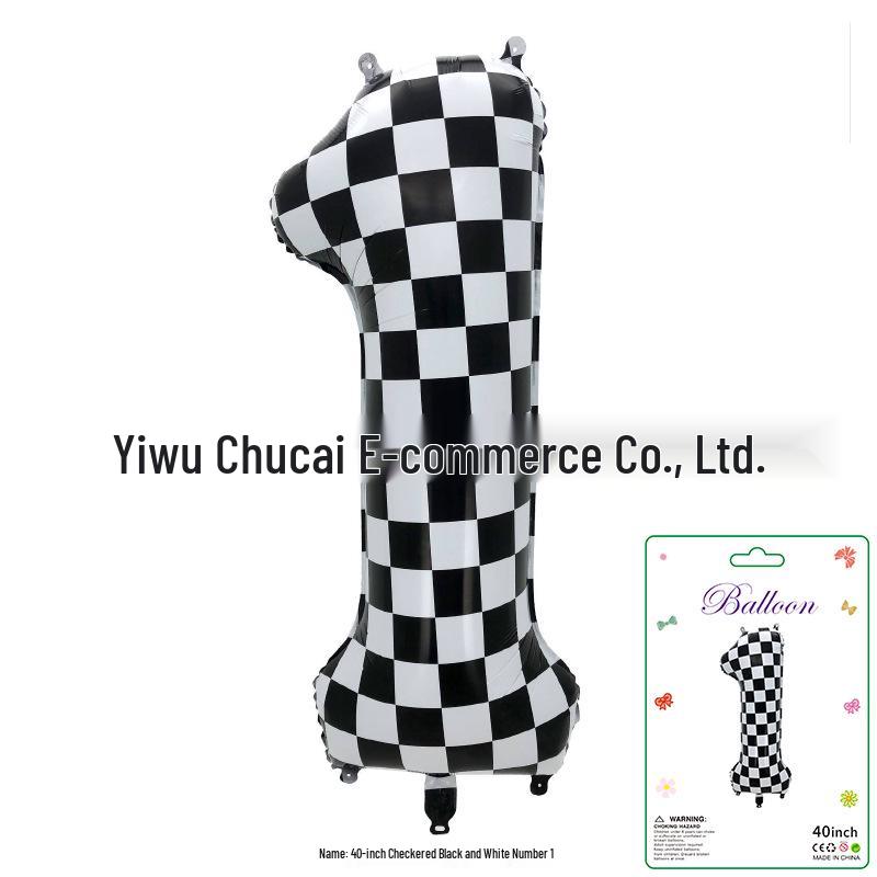 Décoration Bandeau Rayé à Carreaux Vache Dégradé 40" - Grand Chiffre pour Scène de Fête d'Anniversaire de Bébé