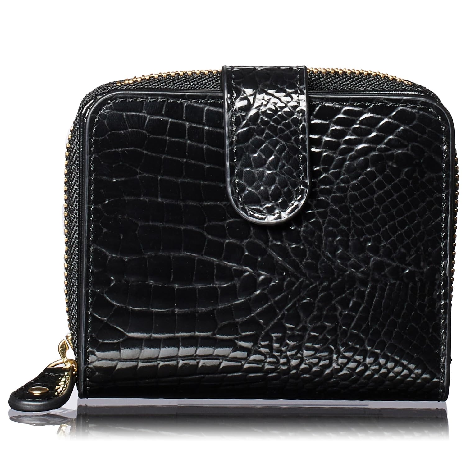 

Made in Italy by TUSCANIA Greta Fix Wallet looks like a mini wallet but has the storage capacity of a long Cowhide leather crocodile embossed gift