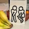 2D Flat Toilet Signage 12cm Gender Signs Modern WC Door Signs  Shopping Mall