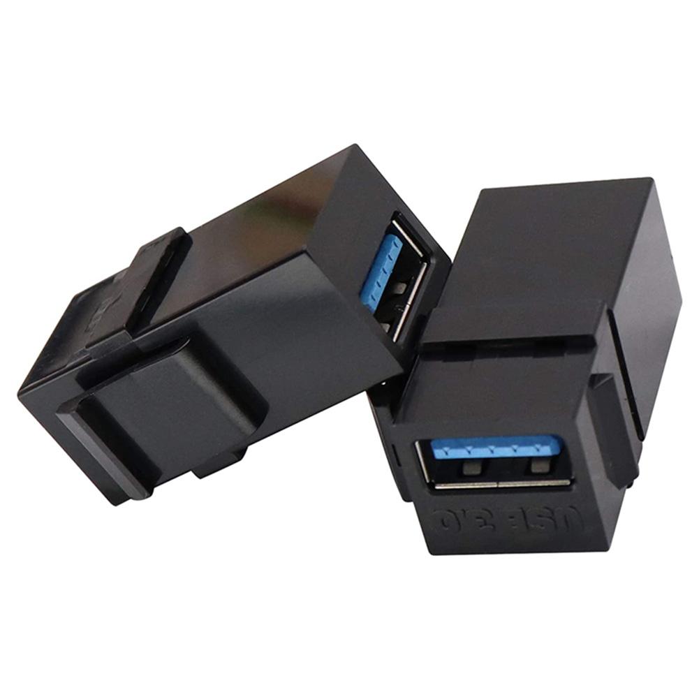 

USB 3.0 Keystone Jack Inserts Female to Female Connector Adapter (Black) #C