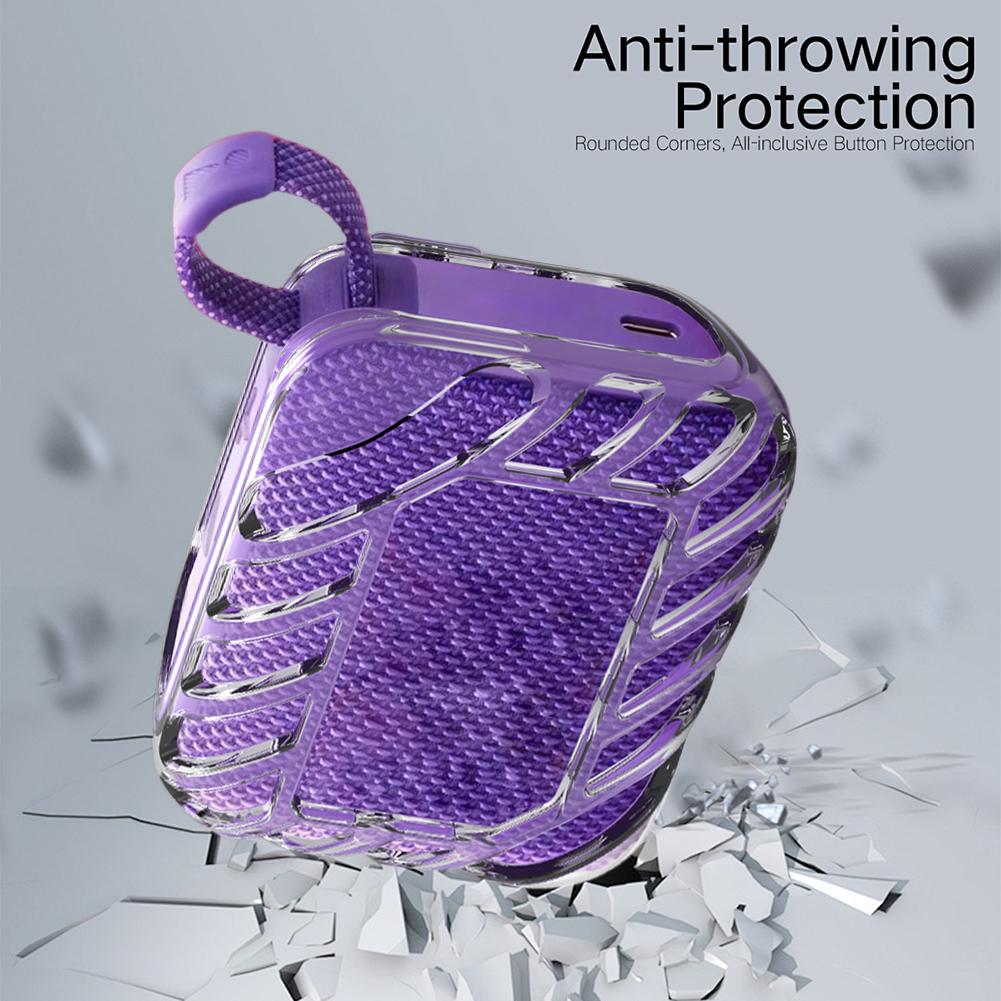 TPU Cover Case Anti-Drop Transparent Case Anti-Slip Carrying Sleeve Carrying Shell for JBL Go 4 Portable BT Speaker