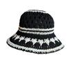 Summer Pattern Women Hollowed Out Hat With Large Brim Uv Sunshade Outings For