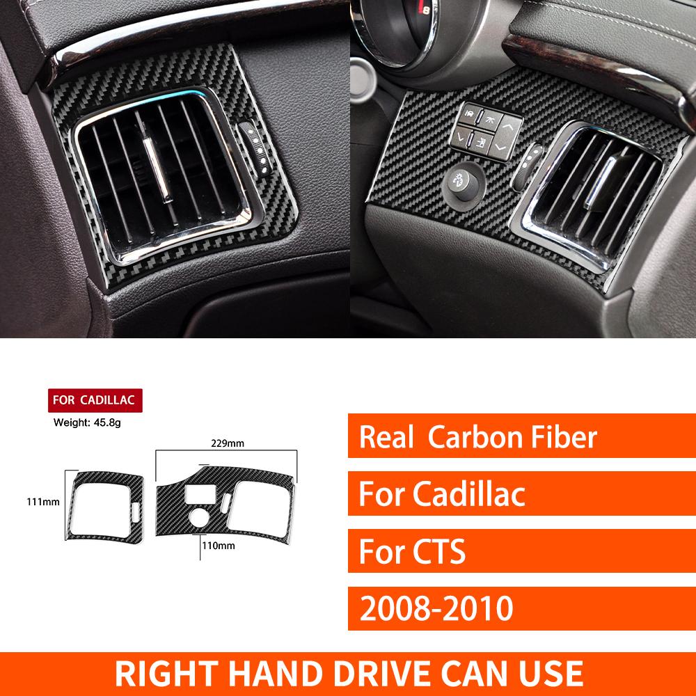 For Cadillac CTS 2008-2010 Real Carbon Fiber Sticker truments Air conditioning vents panel Car ide decorative Accessories