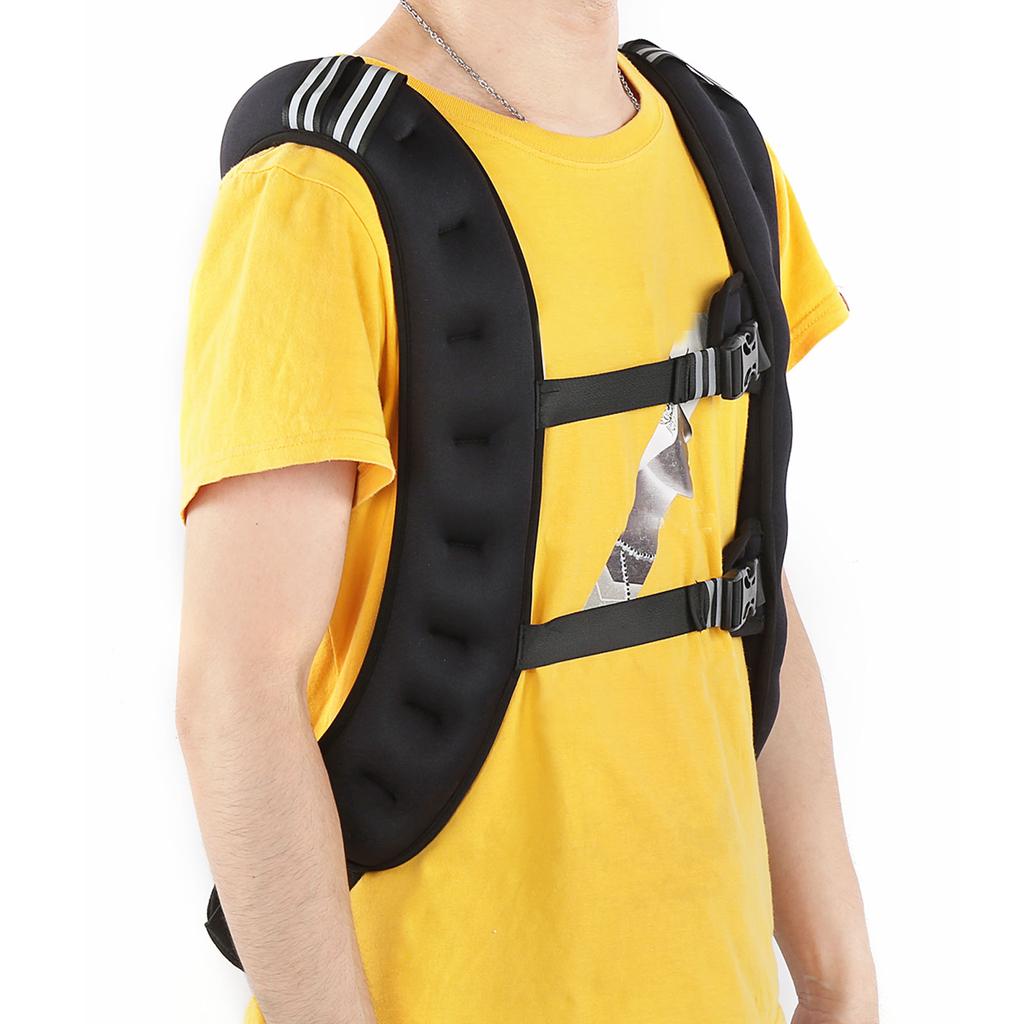 Weighted Vest, Buckle Body Weight Training Vest with Reflective Strips, Training Equipment for Fitness and Weight Loss