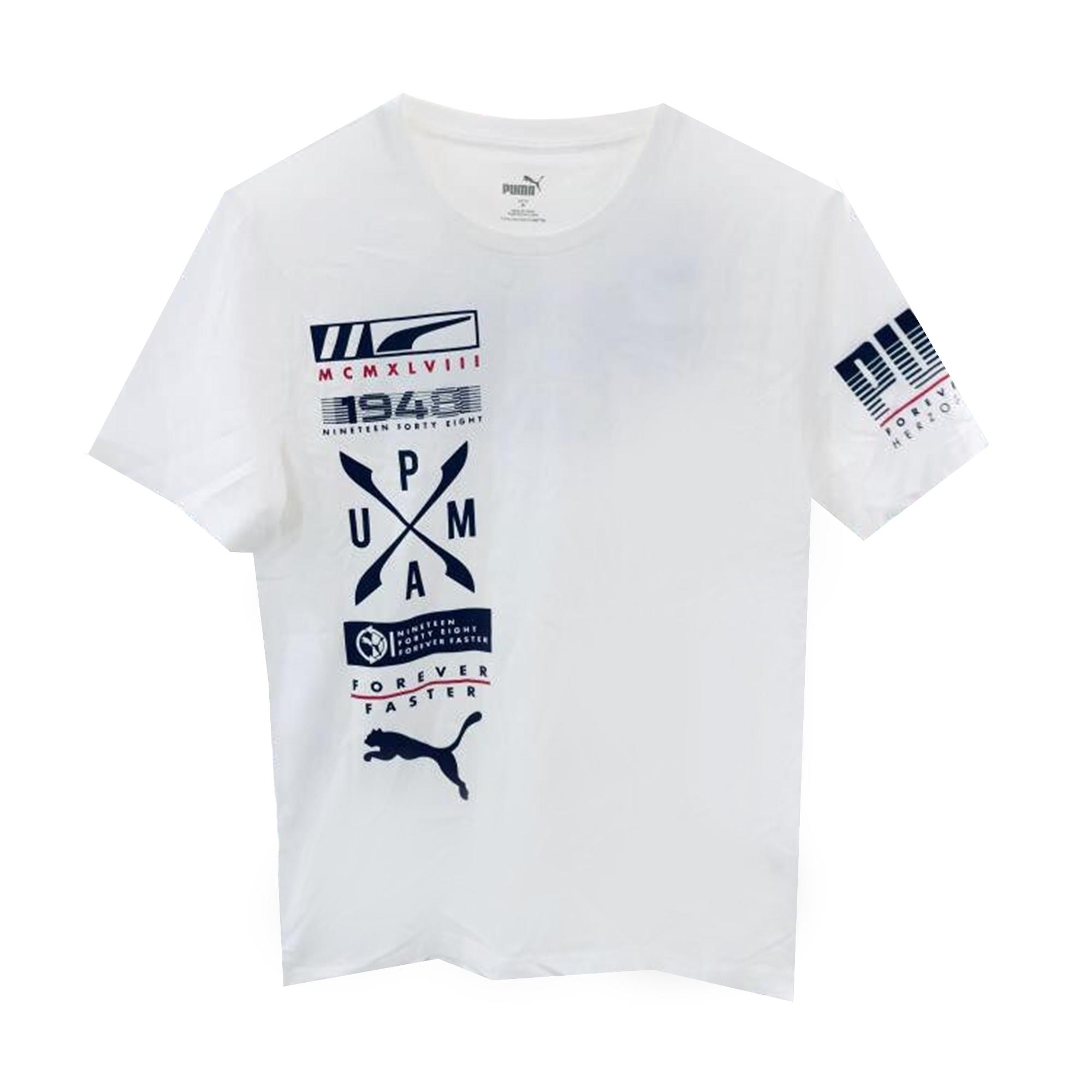 Puma Sports Casual Printed Crew Neck Short Sleeve T-Shirt Men tops 845999-02 S
