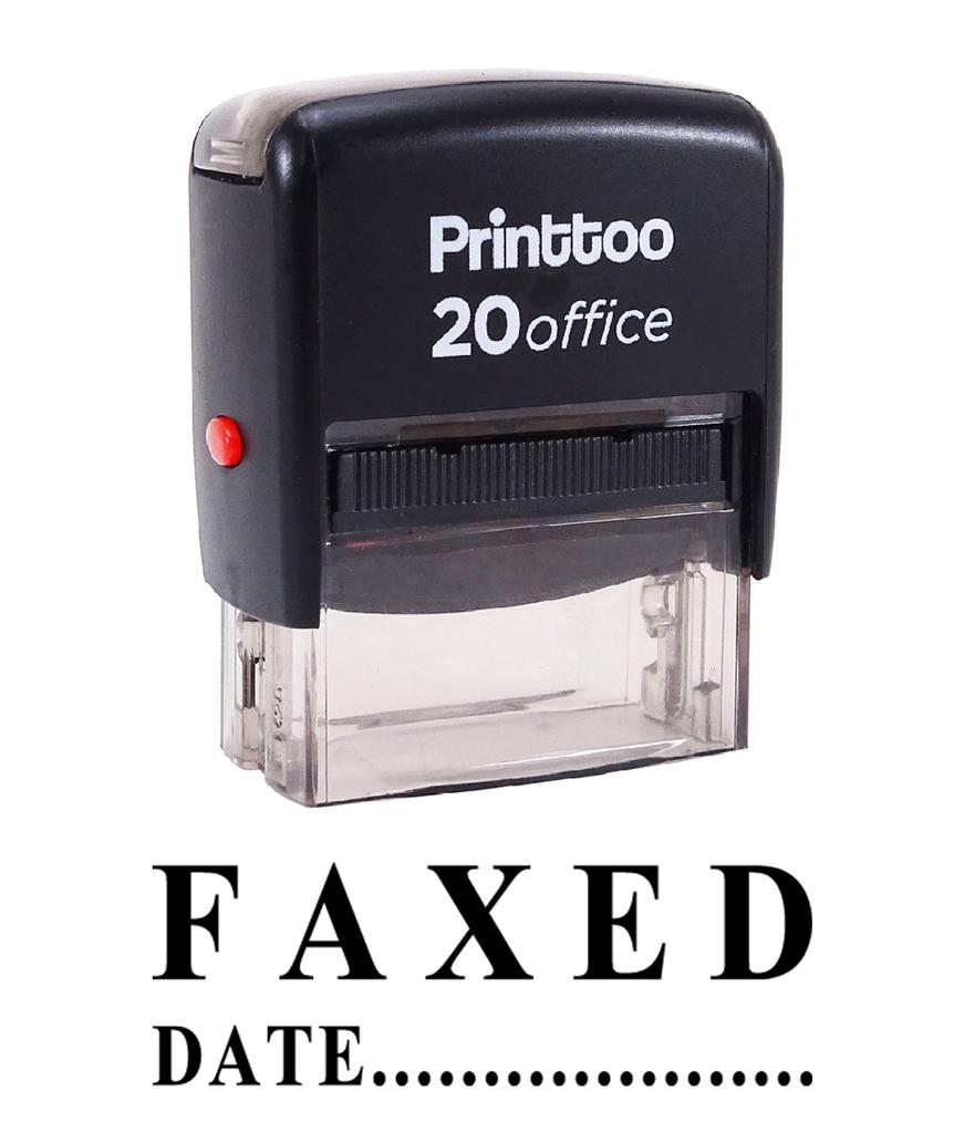Printtoo FAXED WITH DATE Self Inking Rubber Stamp Office Stationary Custom
