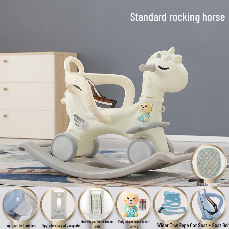 Children’s Wooden 2-in-1 Rocking Horse & Stroller - Ideal Birthday Gift for One-Year-Olds