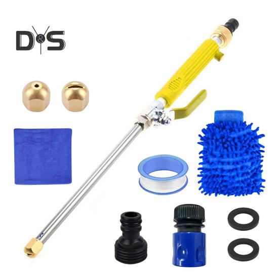 

2-в-1 моющая насадка для мытья под высоким давлением, шланг, гидроструйная насадка с соединителем для шланга, 2 струйные насадки для чистки автомобиля, сада, патио 1pc жёлтый