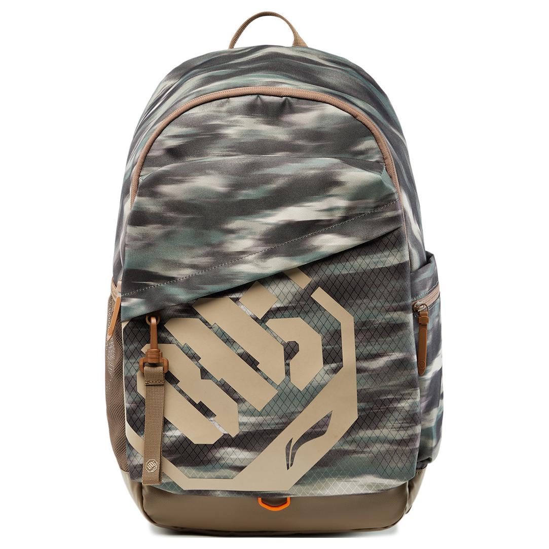 Li Ning Badfive Basketball Series Fashion Trend Large Capacity Polyester Backpack Unisex Backpack Camouflage ABSU205-4 Camouflage All over Print