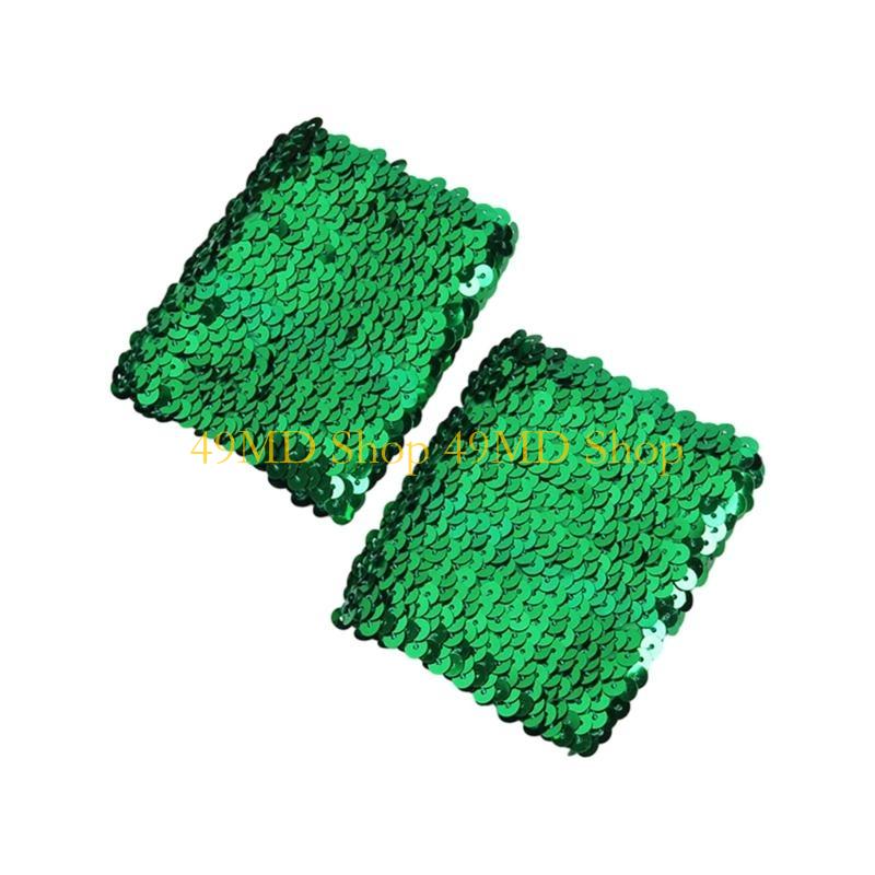 49MD Trendy Sequins Wrist Cuffs Stretchy Elastic Blingbling Arm Sleeves for Parties