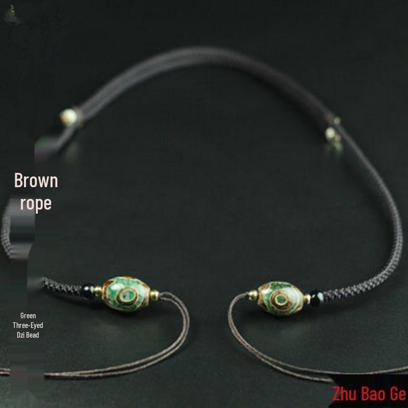 Tibetan Dzi Bead Hand-Woven Unisex Necklace