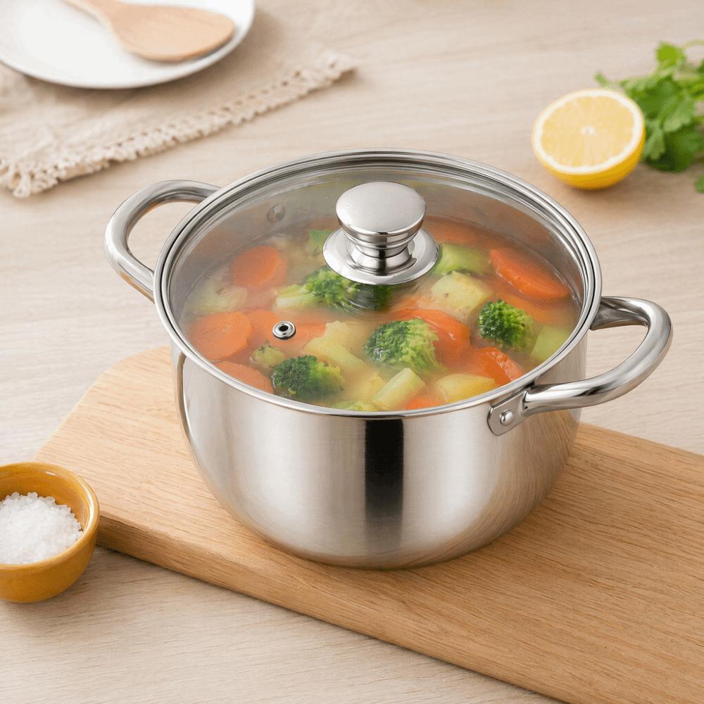 With Lid Double Bottom Soup Pot Multipurpose Induction Cooker Pot  General Use
