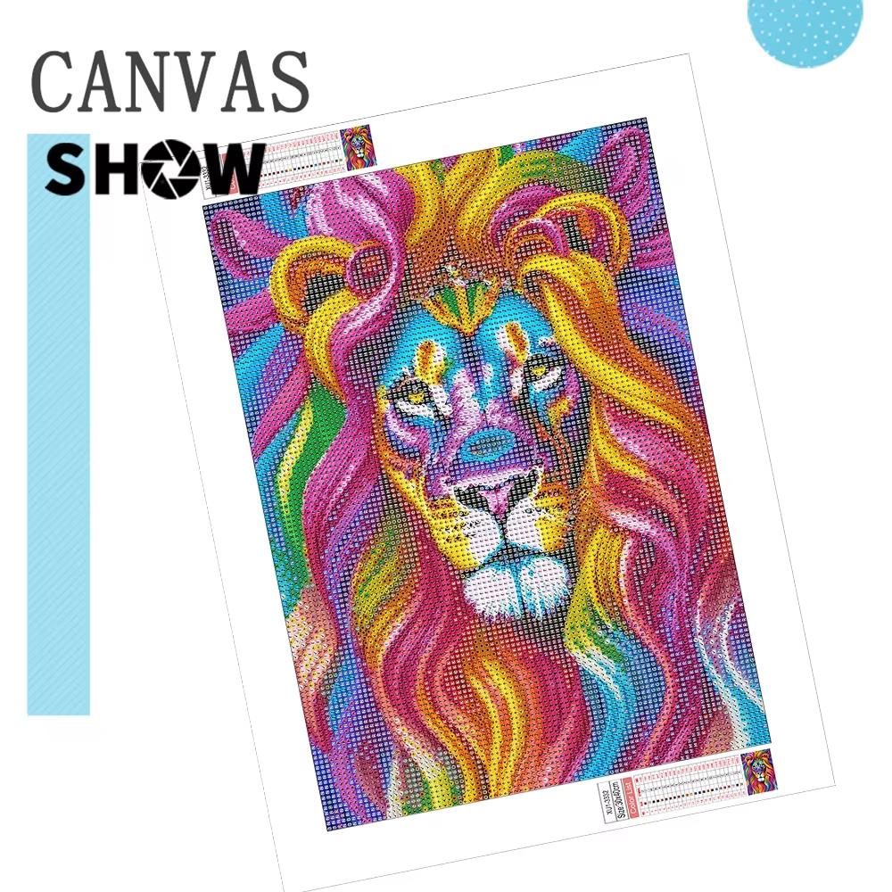 5D DIY Diamond Painting Animal Colorful Lion  Round Drill Embroidery Butterfly Owl Home Decor Cross Stitch Kits