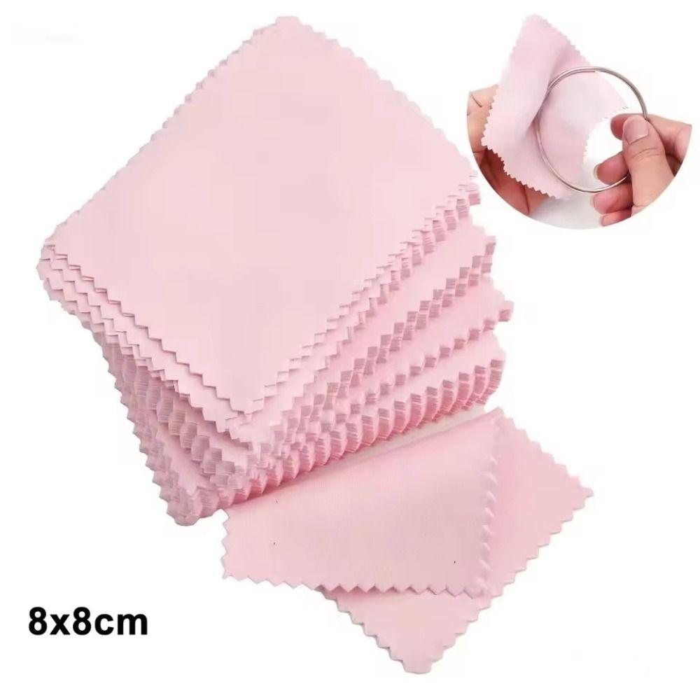 50Pcs 8x8cm Jewelry Cleaning Cloth Soft Fabric Cleaning Polishing Cloth  Anti-Tarnish Tool