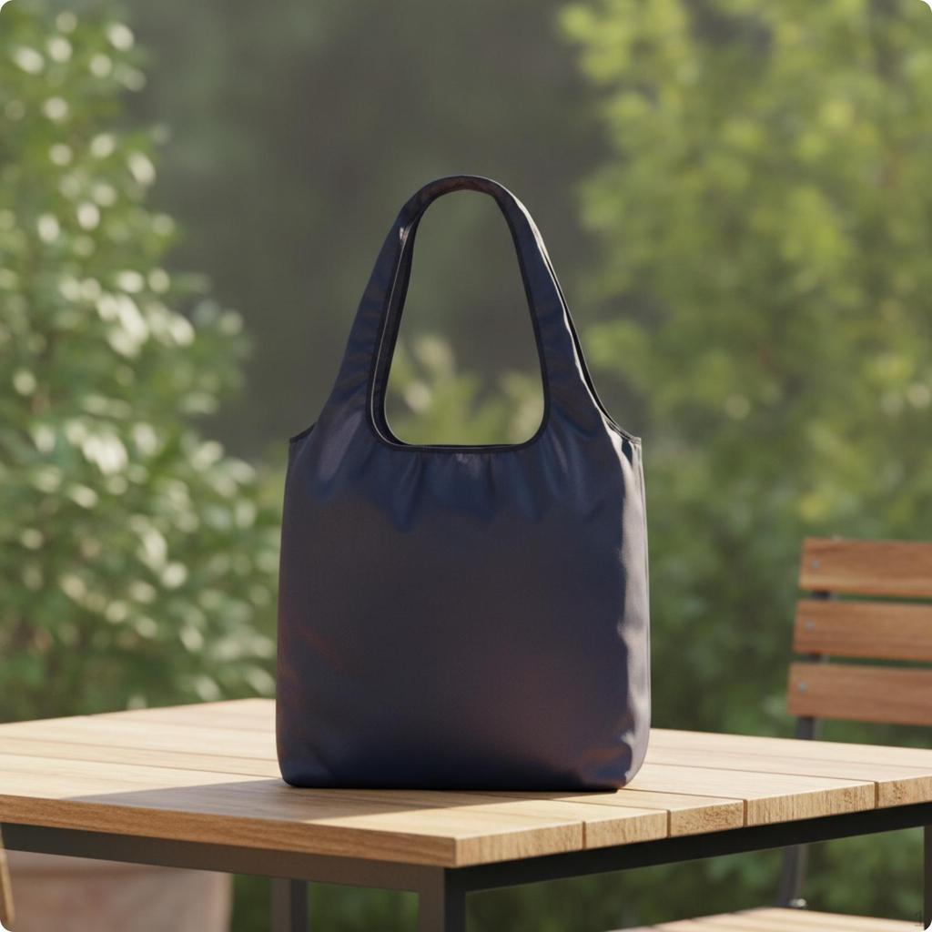 Waterproof Foldable Tote Bag | Long Shoulder Handles, with Inner Zipper Pocket, for