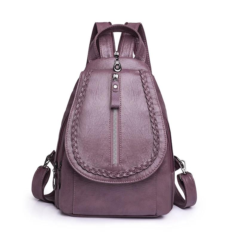 

Soft Leather Women Backpack Ladies Shoulder Bag Luxury Designer Casual Daypack Knapsack Sac A Dos Girl Mochilas