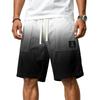 Herren Freizeit Corduroy Kordelzug Shorts Farbverlauf Stil mit Buchstaben Aufnäher Klassisch Bequem Sitz Sommer Strandkleidung