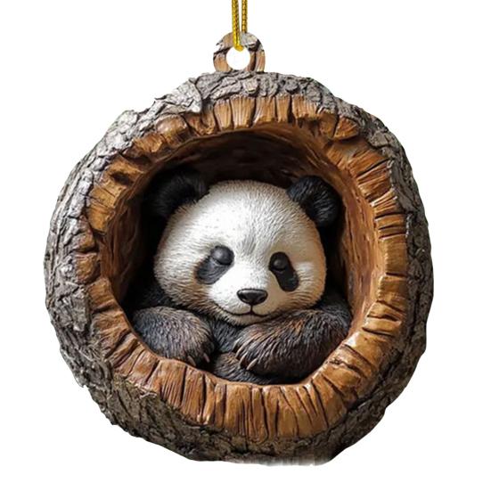 Christmas Tree Pendant Hanging Acrylic Ornament with Lanyard Easy To Install Adorable Animal Shape Holiday Festive Decoration