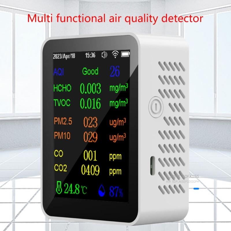 Air Quality Detector Alarm Sensors CO2 Temperature Humidity Tester Monitor Analysis for Analyzing Indoor Air Composition