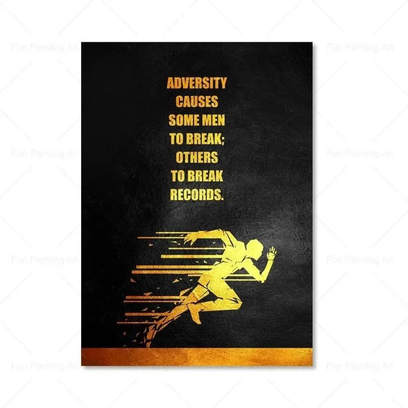 

Motivational Quote Art Posters For Wall Black Golden Letters Inspiring Canvas Painting Wall Art Picture Office Living Room Decor 21cm×30cm NoFrame