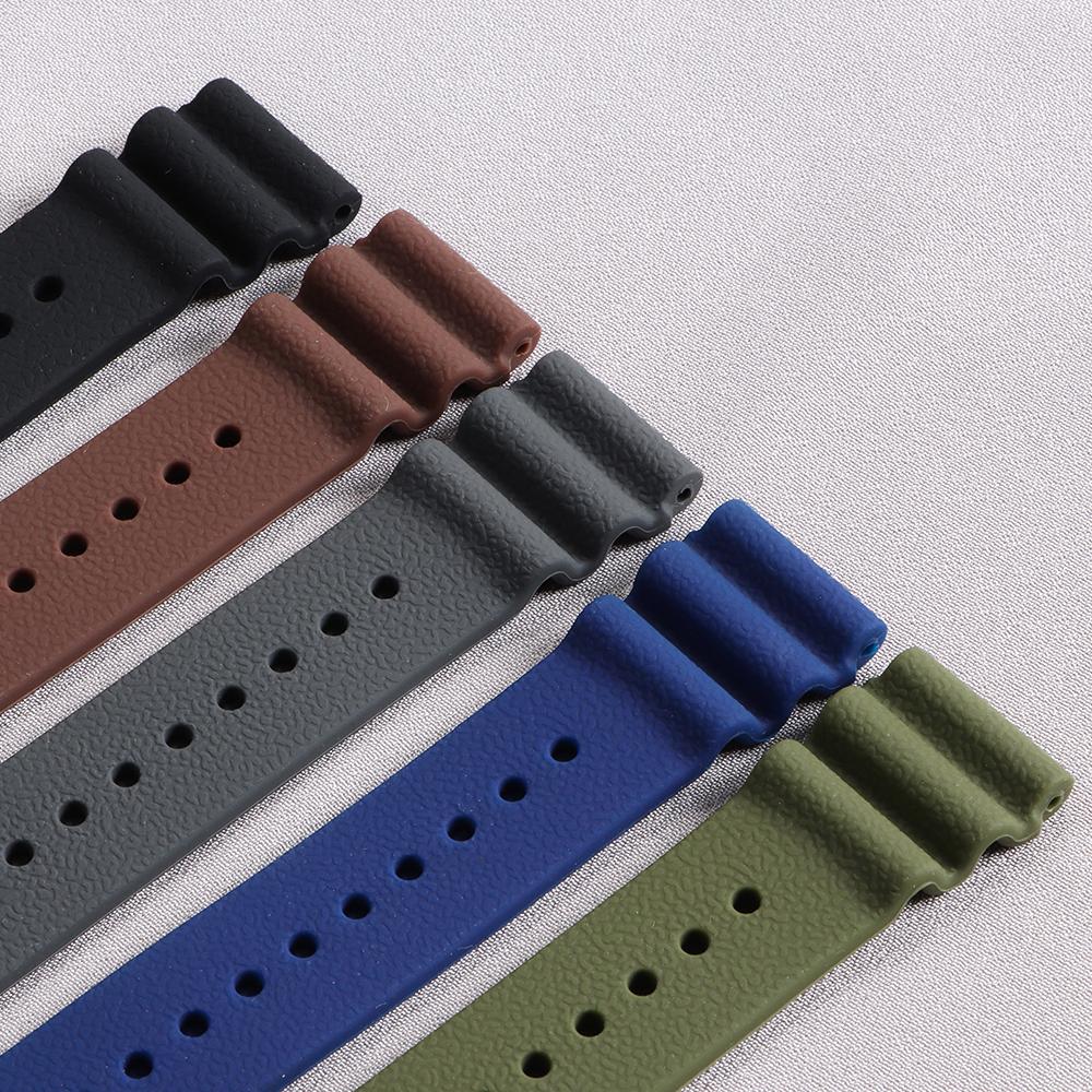 22mm Gummi-Silikon-Uhrenarmband für Seiko Nein. 5 SKX009 Prospex Uhrenarmband Elektronisches Armbanduhr-Armband Sport Taucheruhr Armband