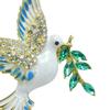 Women Brooch Bird Wing Pigeon Shape Suit Pin Sparkling Rhinestones Inlaid Retro Style Peace Symbol Brooch Woolen Coats Accessory
