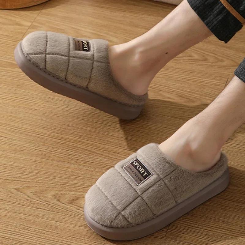 Mode Mode Herren Hausschuhe EVA Baumwollhausschuhe Zuhause Warm Paarschuhe Weich Rutschfest Flach Pelzhausschuhe Winter Plateau Damen Hausschuhe