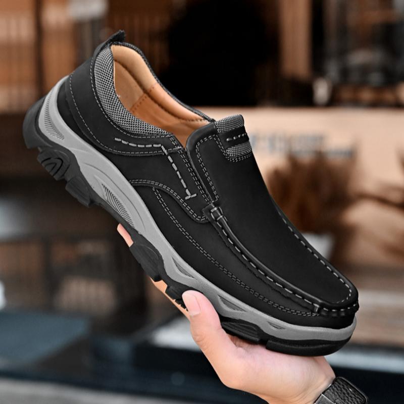 Men's Spring Slip-on Shoes, Leather Shoes, Lazy Casual and Comfortable Loafers