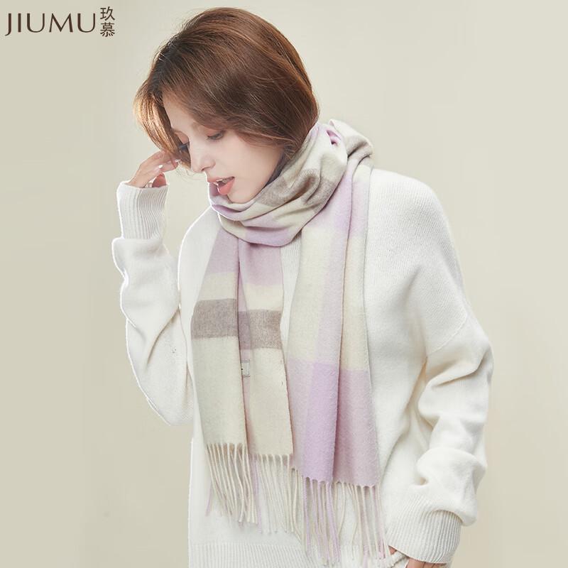 JIUMU Women's Pure Wool Knitted Scarf