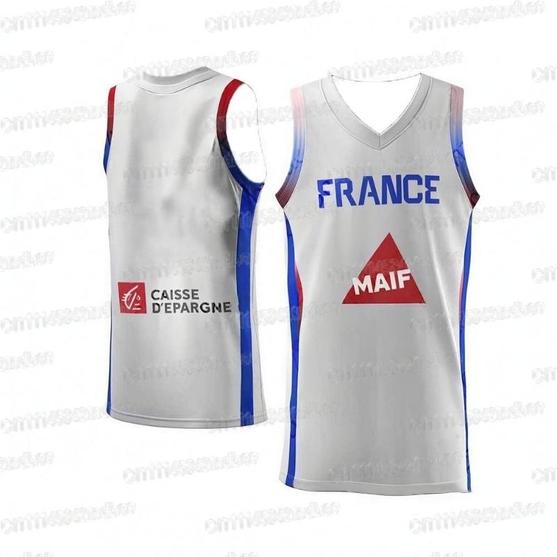 Basketball Jerseys France 34 WEMBANYAMA Jersey Sewing Cheap High Quality Outdoor Sportswear Light Blue FamilyMatching 2026