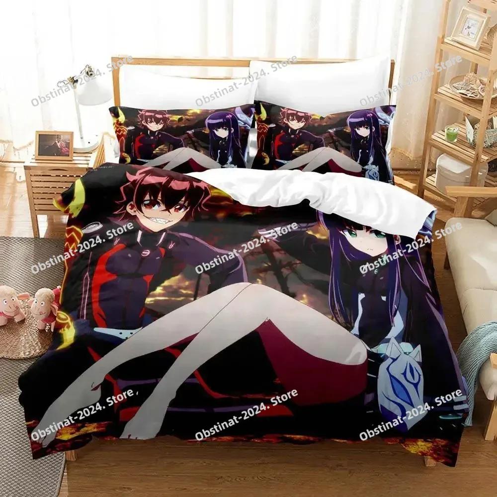 Home Textiles Twin Star Exorcists Bedding Set Cartoon Anime three-piece set Adult Kid Bedroom Duvet cover Sets 3D Kawaii Girl