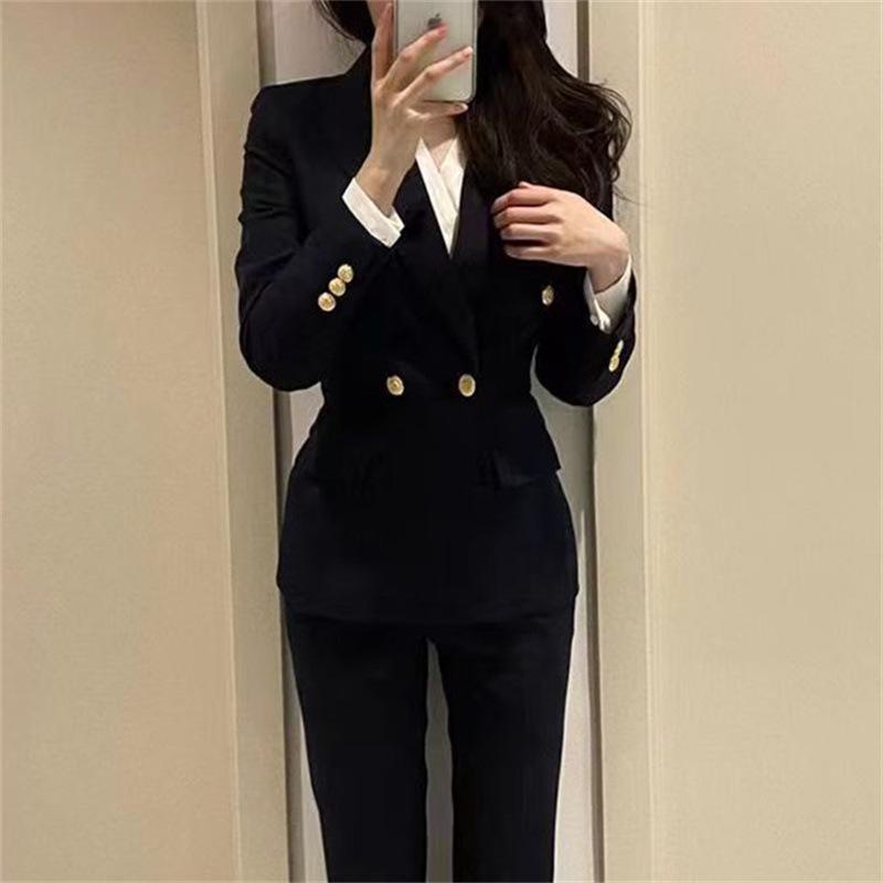 Women's Non-Iron Professional Suit Set – Ideal for College Interviews, Formal Wear, and Commutes. Two-Piece High-End Set for Spring and Autumn.
