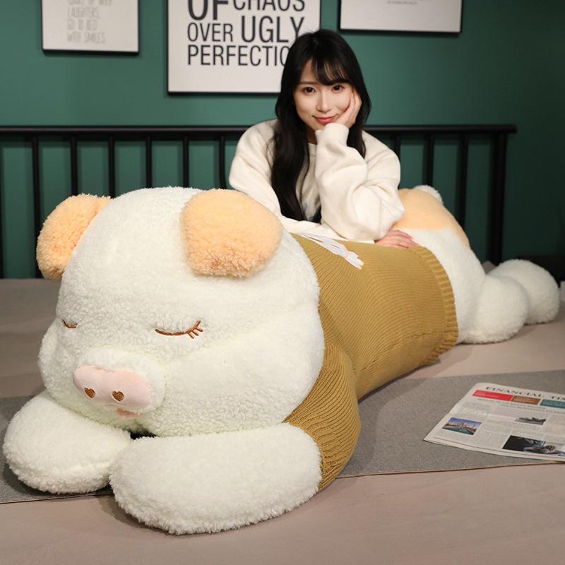 Large Sweater Pig Throw Pillow Plush Toy Doll Pig Doll Girl Sleeping Soothing Doll