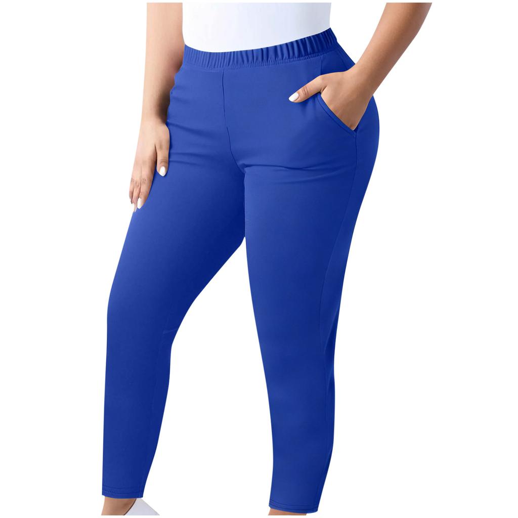 Plus Size Women Casual Yoga Leggings Stretchy Waistband Full Length Pants Comfortable Fit Suitable for Various Activities and Daily Wear