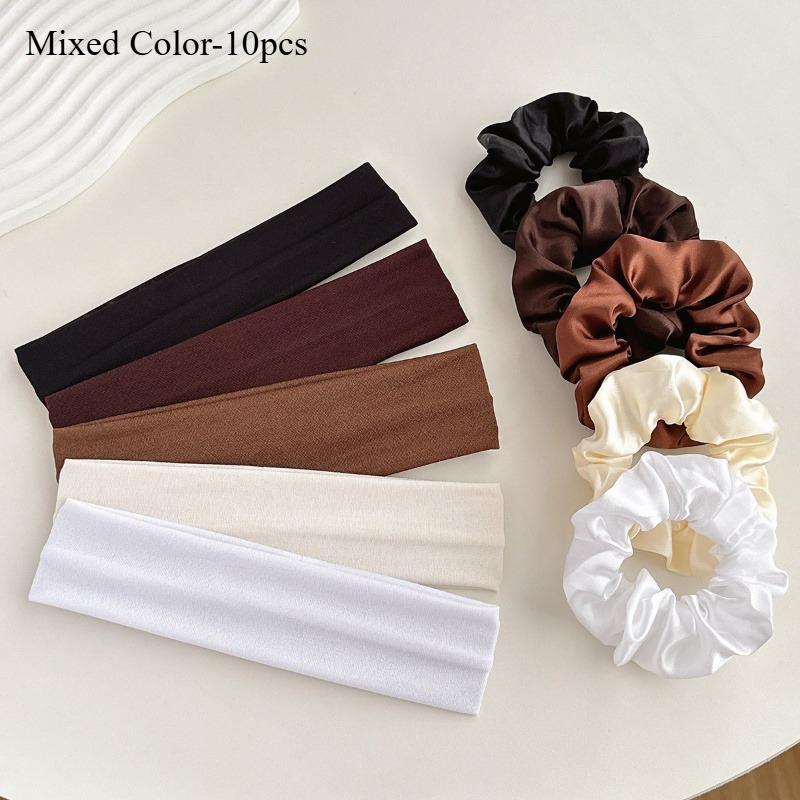 

6pcs/10pcs Minimalist Headbands High Stretch Running Sports Headband Elastic Sweat-Absorbent Hairbands Yoga Hair Accessories