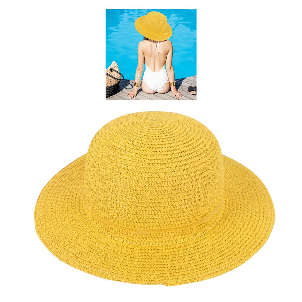 Straw Hat Wide Brim Sun Blocking Lightweight Woven Sun Hat for Fishing Beach Hiking Party Cosplay