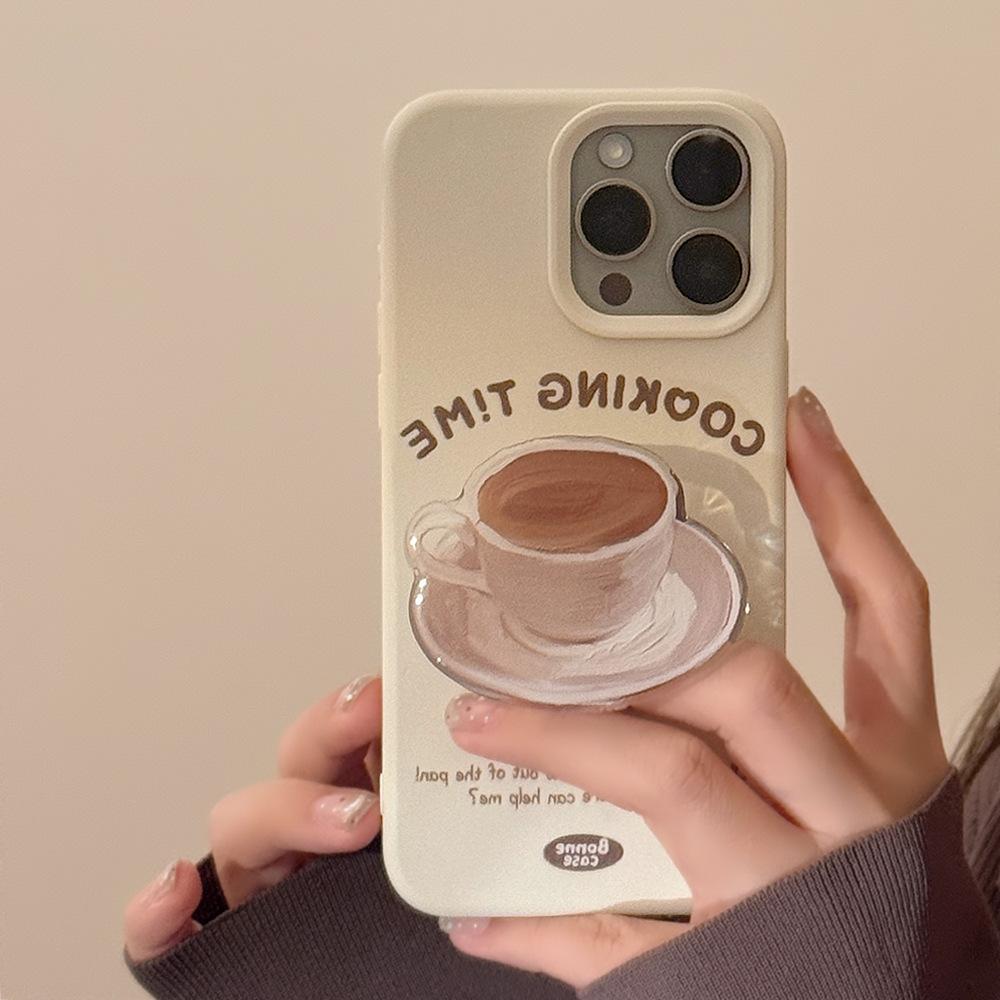Coffee Cup Dessert Stand Iphone17 Mobile Phone Case Apple 14 Retro 16promax Suitable for 13 Anti Fall 15 Soft