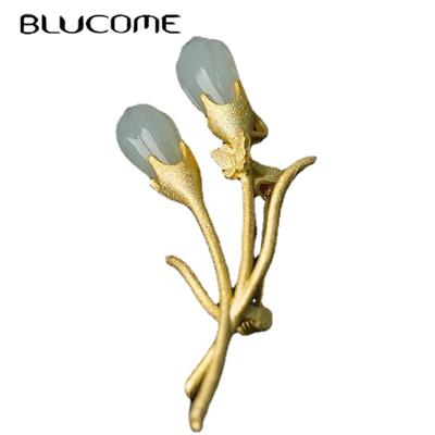 Retro Personalized Versatile Magnolia Brooch for Women Men Suit Coat Hijab Pins Gifts