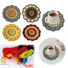 Mandala Pattern Coasters Set DIY Material Package Handmade Mandala Drink Coasters with Crochet Hook for Adults and Beginners